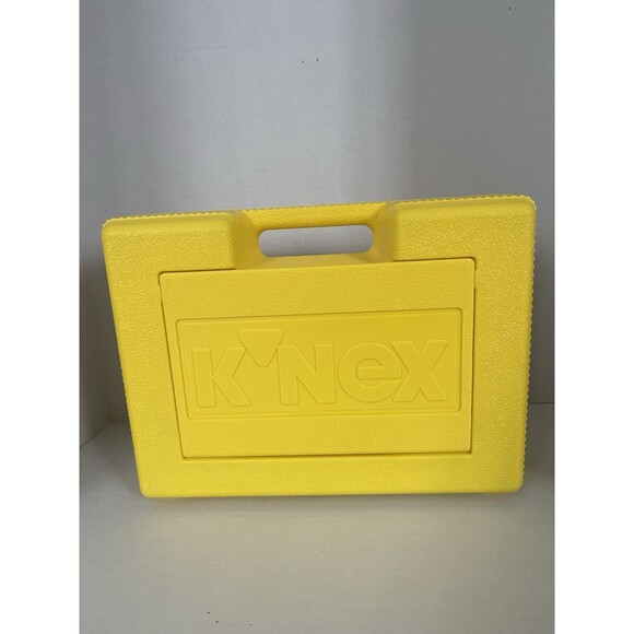 Vintage K'NEX Large Yellow Hard Box Carrying Case-K’NEX Pieces and Instructions - Picture 2 of 6